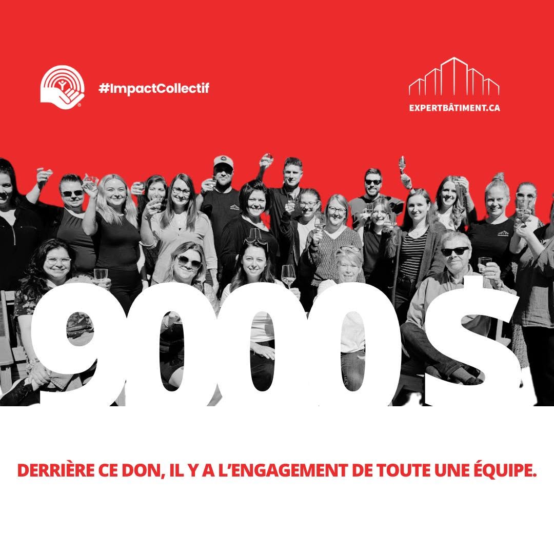 Campagne Centraide 2025 d’Expertbâtiment, montant de 9 000 dollars